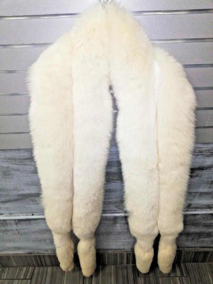 White-ivory Luxury Women Arctic  Fox Fur Wedding  Coat Shawl  Wrap