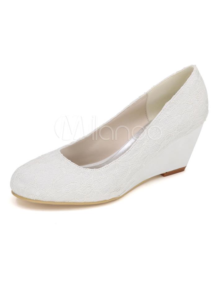 Wedding Shoes Round Toe Wedge Sole Elegant, New With Box Size 9