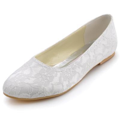 Elegant White Ivory Women Shoes Bridal Party Flats