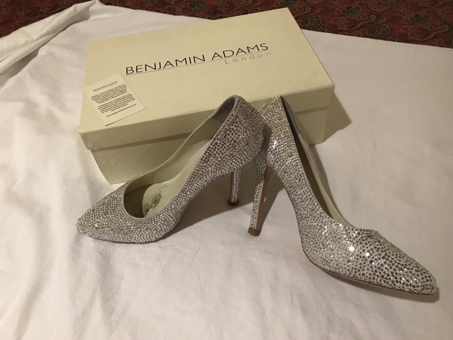 Wedding Shoes Benjamin Adams Sylvia Crystal Size 8.5 in orig. box