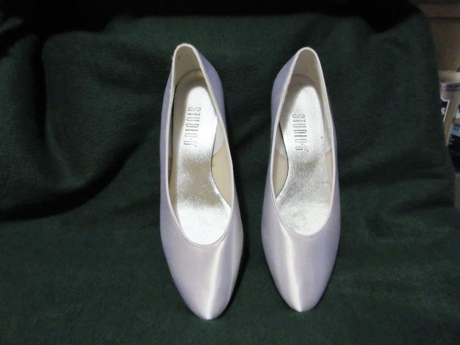 Studio 6 White Satin Flat Wedding Shoes