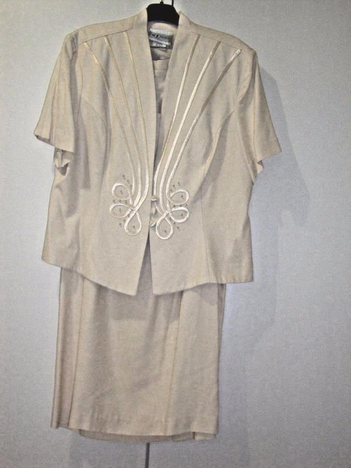 NEW Size 18 Suit Jacket and Long Shirt Mother of Bride,Groom Maxi  Cream Color