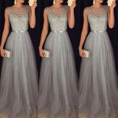 Women Formal Wedding Bridesmaid Long Evening Party Ball Prom Gown Cocktail Dress