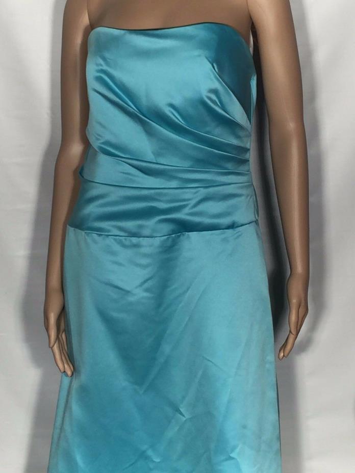 NWT New Alfred Angelo Size 12 Modern Fit Blue Long Formal Prom Bridesmaid Dress