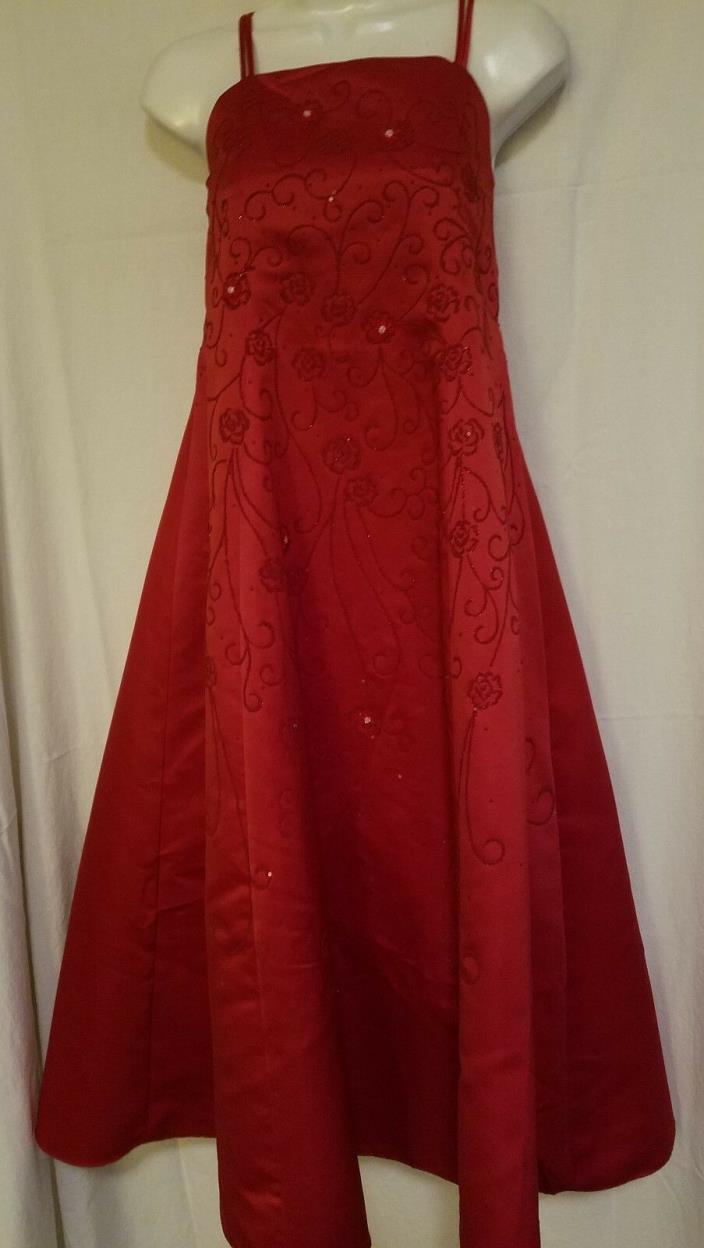 Cozy Kids - Pink Princess Size 14 Red Gown - Great For Any Formal Occassion
