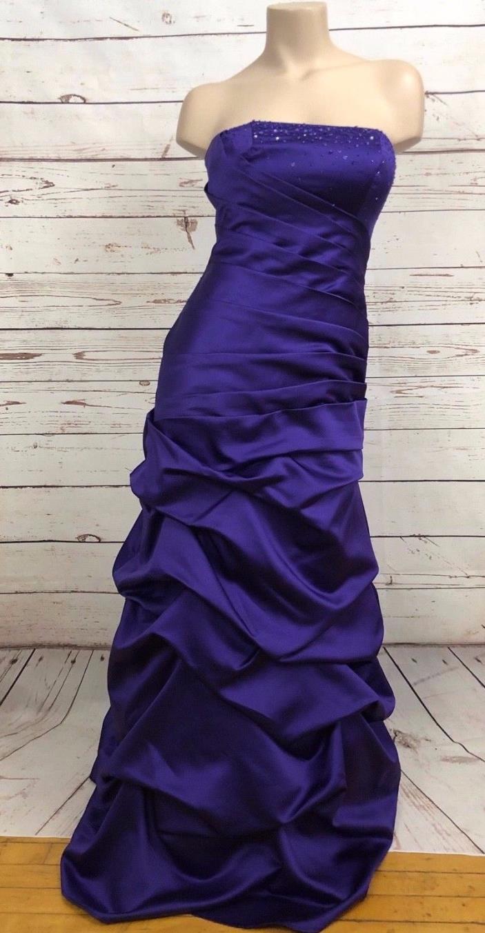 David's Bridal Purple Formal Bridesmaid Dress | Size 4