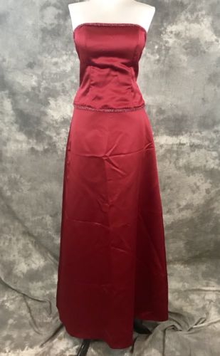 Dessy Creations Cranberry Formal Dress Bridesmaid PROM Pageant VINTAGE Size 4