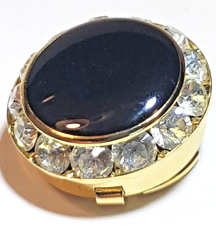 Button Cover 12 Crystal & Black Onyx Formal look Gold Tone Mens Button Cover Lot