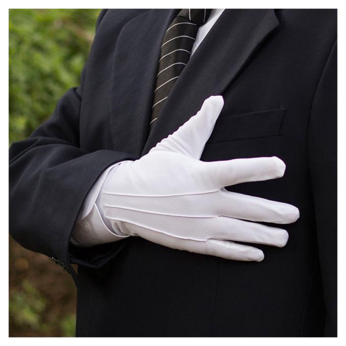 Formal White Tuxedo Gloves-Wedding, Prom, Santa, Etc.  Men's/Women's Unisex-NEW!
