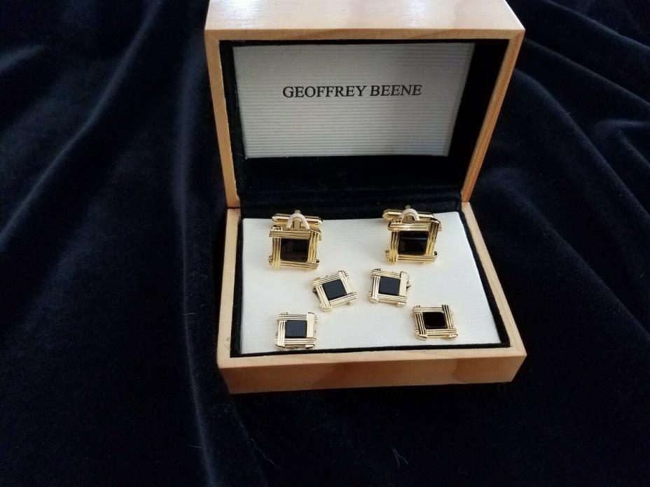 Geoffrey Beene Gold Tone Cufflinks and Shirt Studs