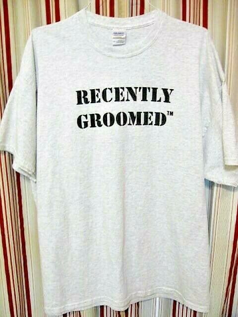 Adult T- Shirt Recently Groomed Wedding Groom Honeymoon Shirt Gray 2X GUC
