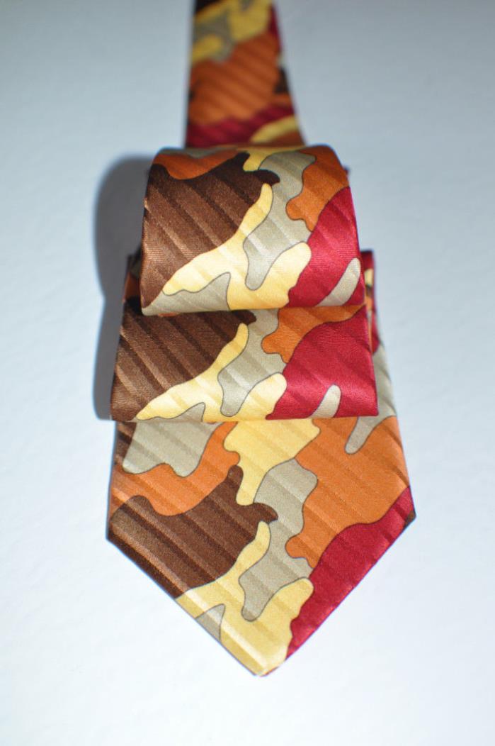 NWT $230 Brioni Multi-Color Camo Silk Tie NEW