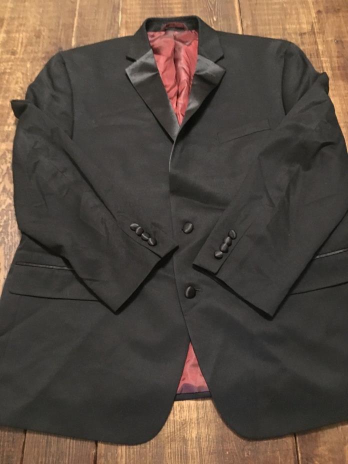 Madison Mens Tuxedo/ Dinner Jacket~Black~Satin Lapel~Size 48R