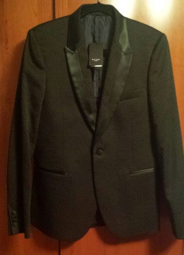 NWT Paul Smith Black Textured Tuxedo Blazer Jacket Price Tag $2440 Size 38R