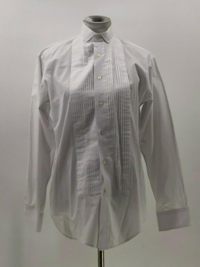 bergamo new york mens pleated tuxedo dress shirt size 14 1/2 32/33  AC45