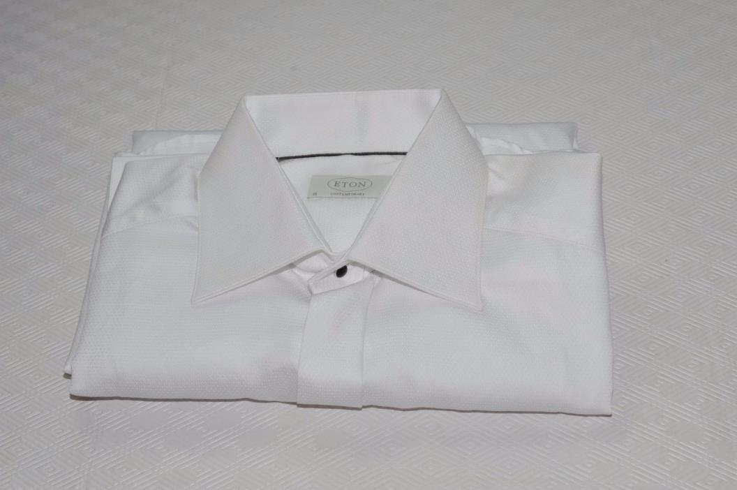 $285 NWOT Eton Contemporary Fit French Cuff Hidden Button Dress Shirt 15 - 35