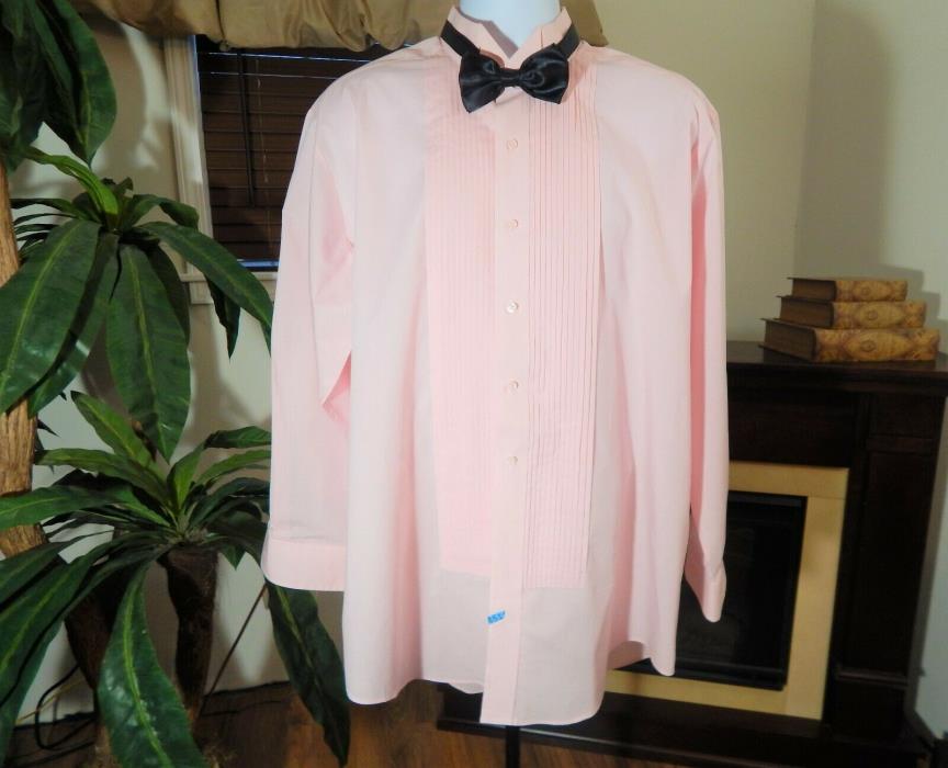 Men's Classic Pink,Wing Collar,Tuxedo Shirt,Long Sleeve,17.5-34/35,1/4