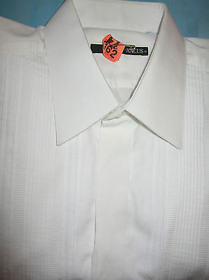 Xacus white tuxedo tux shirt 15.5 - 15.75  x 35 made in Italy  (S14)