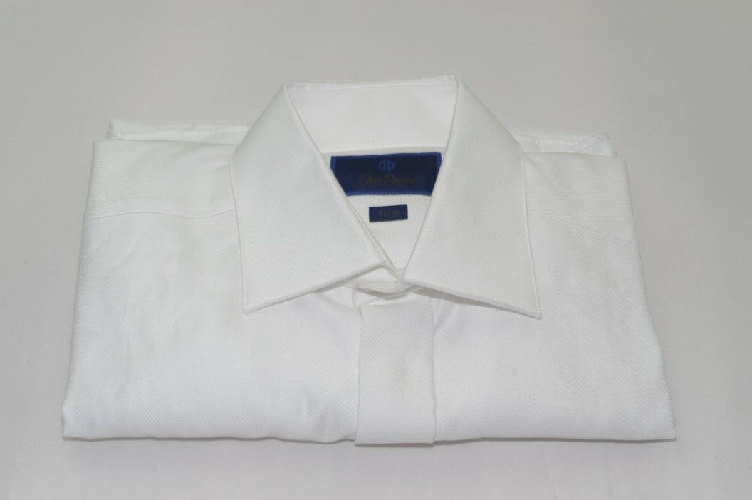 $155 NWOT David Donahue French Cuff Hidden Button Trim Tuxedo Shirt 15 1/2-34/35