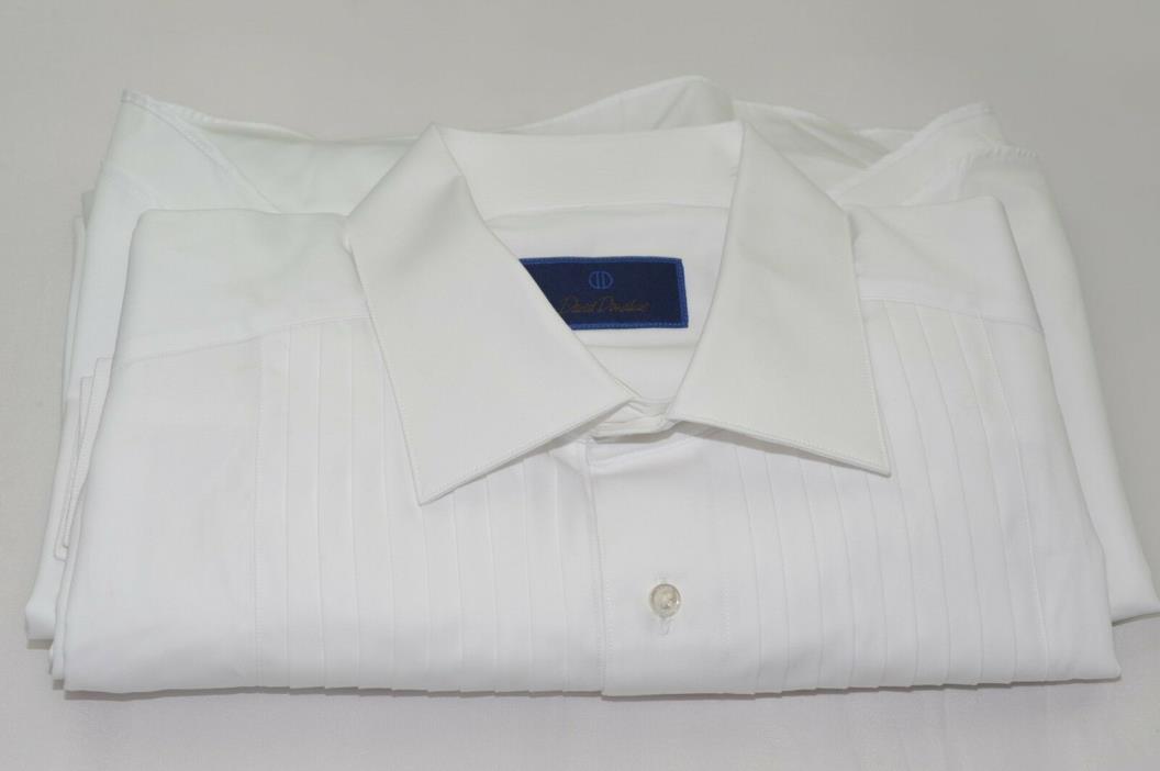 $135 David Donahue Men's French Cuff Tuxedo Shirt Size 17 - 32/33