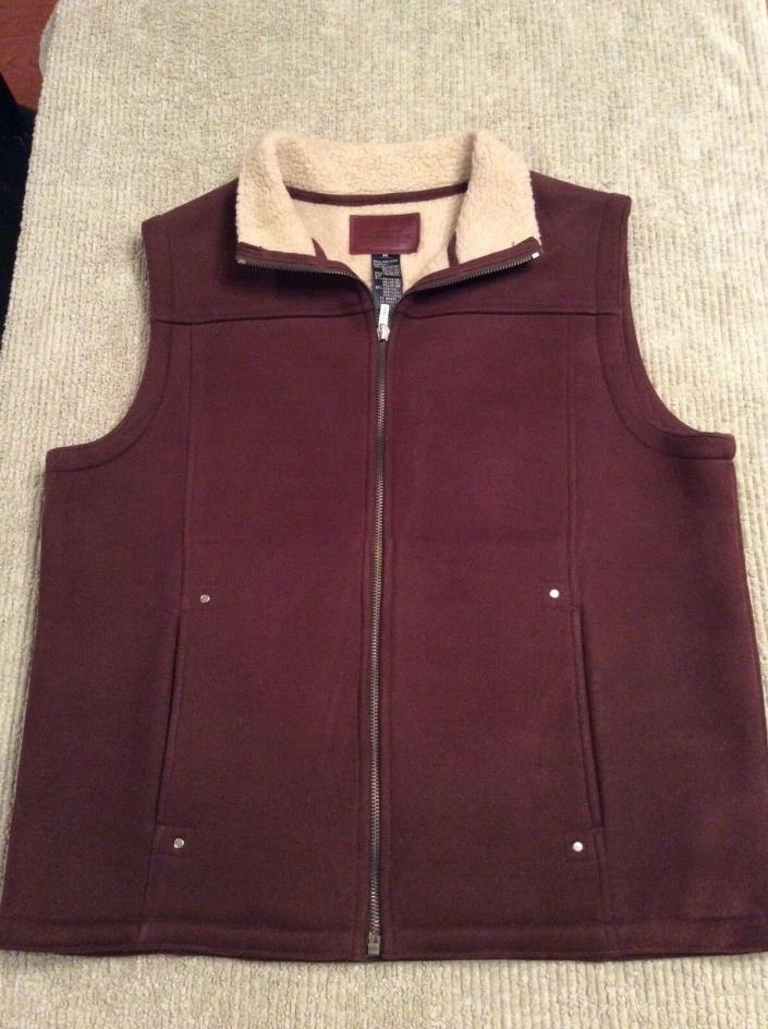 Men’s Ralph Lauren Brown Zip Up Vest 100% polyester EUC