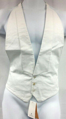 A Dobell Black Label WhiteTie Pure Cotton Backless Waistcoat Tuxedo Vest Size S