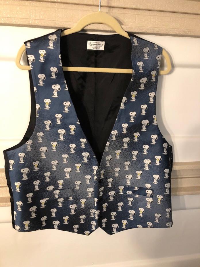 Peanuts Mens Snoopy Tuxedo Suit Vest 1965 All Over Print Lined VEST CERVANTES