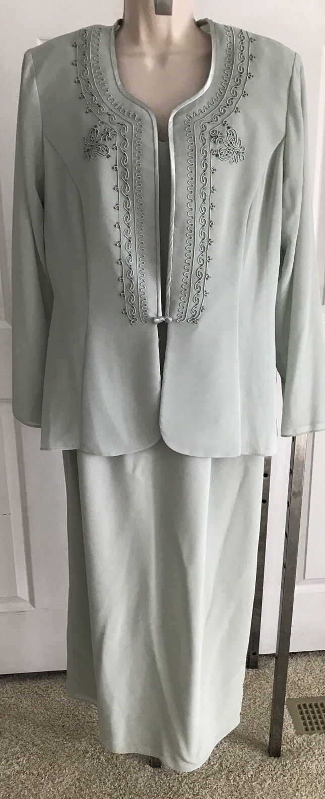 RM Richards NWT wedding party mint green gown jacket set suit 14
