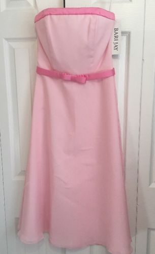 NEW Bari Jay Pink Chiffon w/ Satin Trim Special Occasion Dress - size 4 NWT