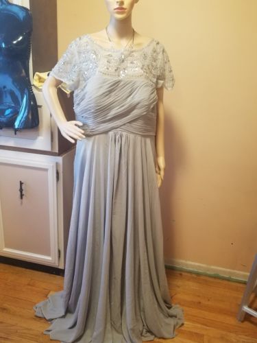 Formal evening gowns plus size bust 42 waist 40 length 64 light  gray