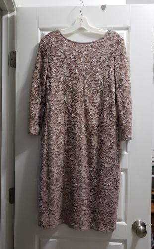 Davids Bridal Onyx Nite Taupe Dress Size 14 EUC