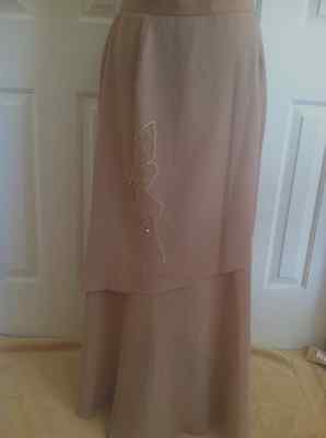 Women's Misty Lane Embroidery Beaded Evening Maxi Butterfly Skirt Size 14