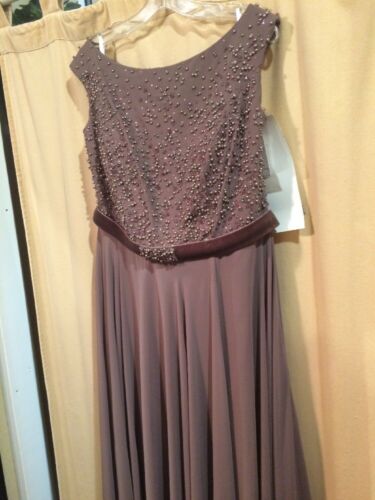 Montage Mon Cheri Cocoa Brown Mother Of The Bride Dress Beaded Size 16