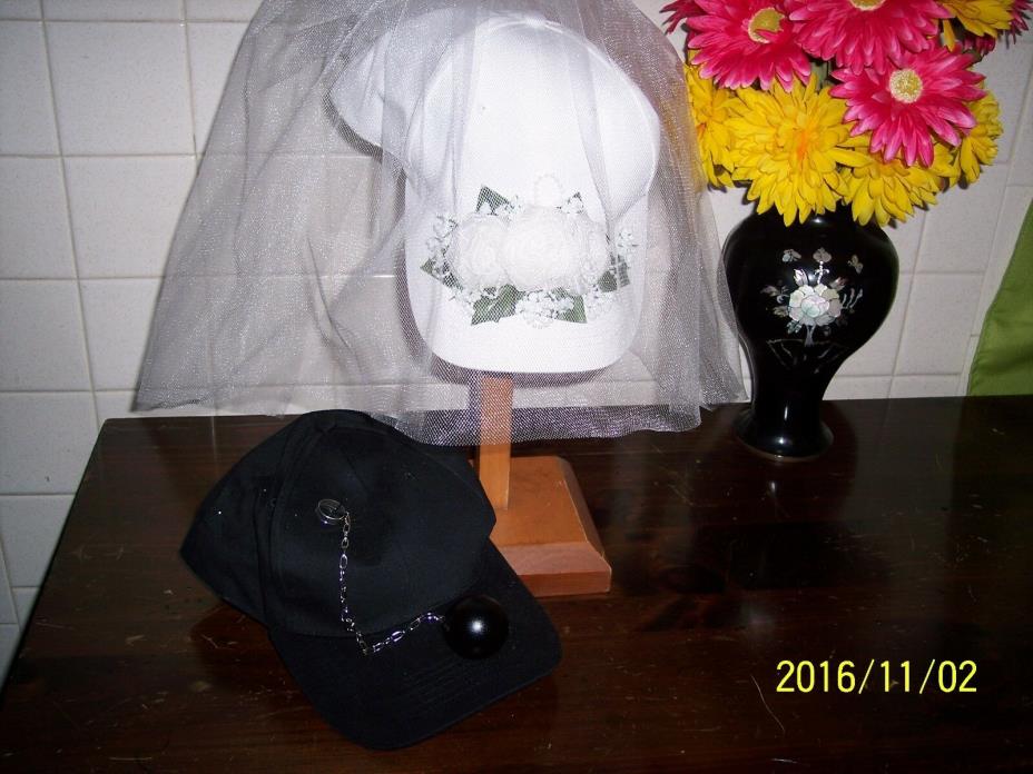 Wedding Bridal Shower Bride And Groom Baseball Caps Batchelorette Set Of 2