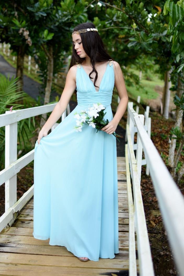 Light Blue Formal Dress Size 3/4
