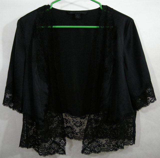 Lace Silk Black Shrug Cardigan Formal Wedding Woman's M Funeral Express Design