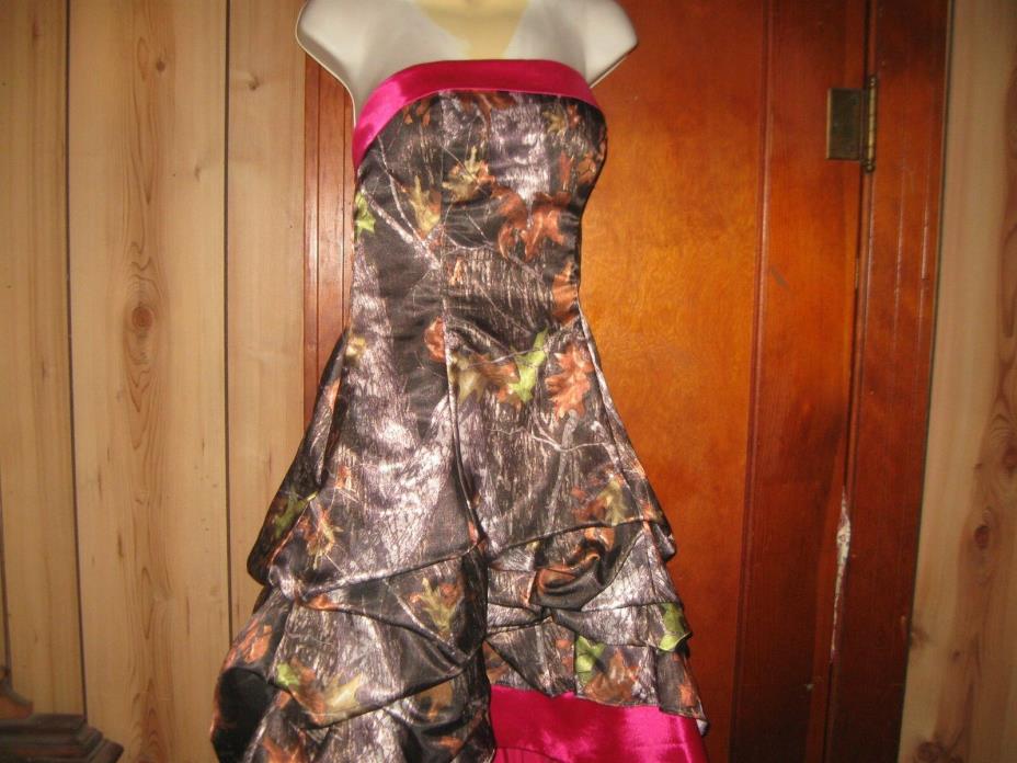 Pink and Camo Prom Dress