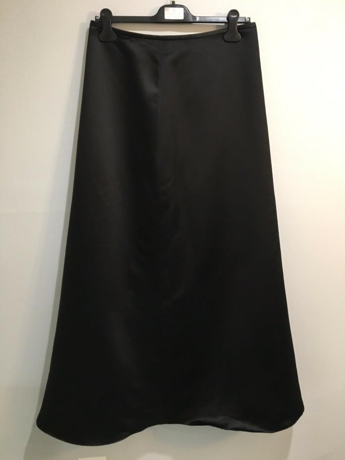 Amsale Formal Skirt Black Satin Long Floor Length 14