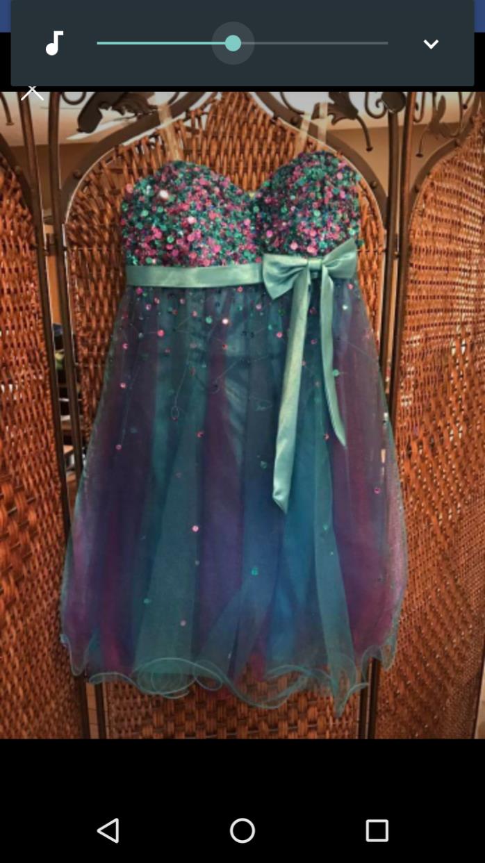 Turquoise Purple Sequin Formal Prom Homecoming dress Sz. 6 by Hannah Must see!