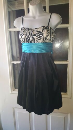 Jodi kristopher Dress black and white/ blue contrast color size 5/6