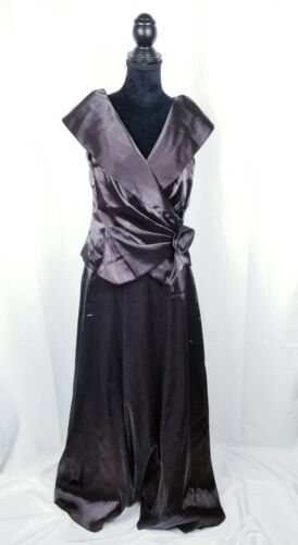 Cachet Women Brown Sleeveless Gown Stretch Sz 10