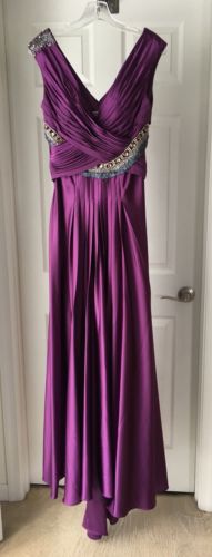 Purple Prom Dress Size 10 Beaded with Stones