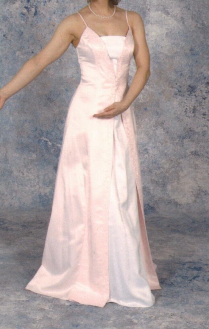 Pink White Prom Dress sz 3 / 4 Dance Awards Party Pageant Gown Small Junior