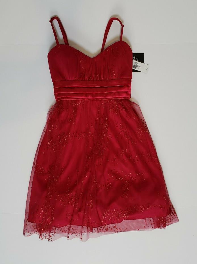 NWT JUNIOR BURGUNDY RED  DANCE PROM HOMECOMING DRESS SIZE 3