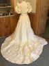 1986 Ivory Brocade Wedding Gown With Train Vintage VERSATILE
