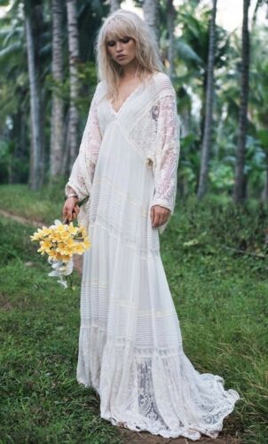 NWT Spell & the Gypsy Collective Design Magnolia Lace Bridal Gown Off White Sz S