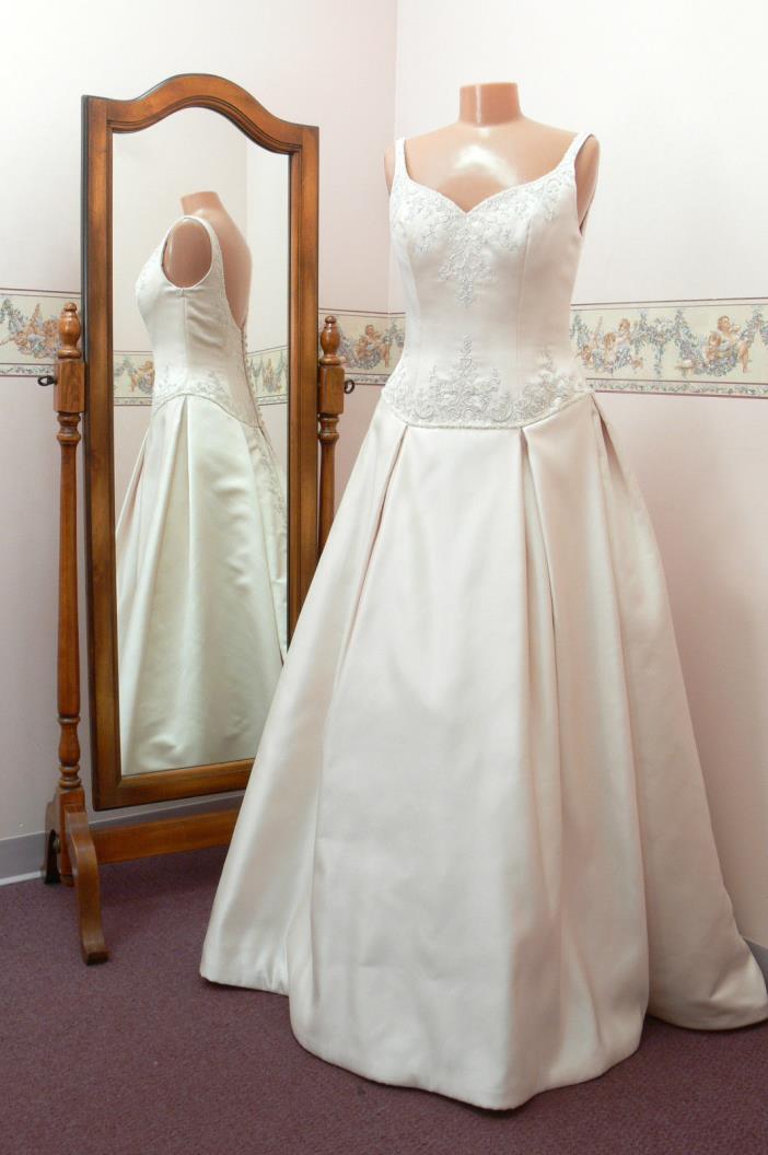New Champagne Satin Wedding Dress, Size 10 - Mori Lee 8719