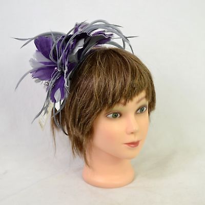 Jacques Vert Flower and Feather Fascinator Headband stone