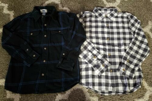 2 Boys Old Navy/jumping Beans Flannel Button Down Shirts 6-7, 7x