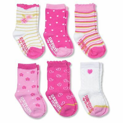 Wholesale Case of 10 Packaged Surprize Floral Toddler Girl 6 Pack Crew Socks